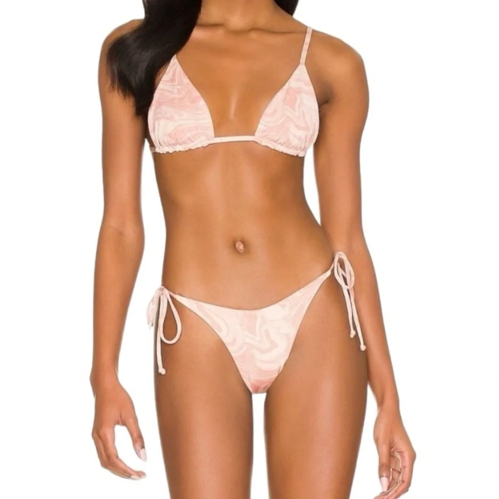 L*Space All Swirled Shimmer Bikini Set- Brittany Top & Lennox Bottom Size Medium